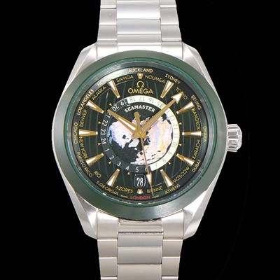 미러급 오메가 남성용 씨마스터 1:1수제공정형 220.30.43.22.10.001 아쿠아테라 150M GMT 월드타이머 43미리 오토매틱 Cal. 8938 타입 메탈줄 그린 다이얼 omg20246 Ⅳ