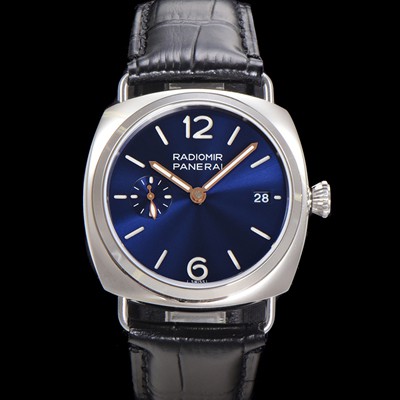 미러급 파네라이 남성용 라디오미르 콰란타 PAM01293 40mm 오토매틱 가죽줄 블루 다이얼 pan5206 Ⅳ