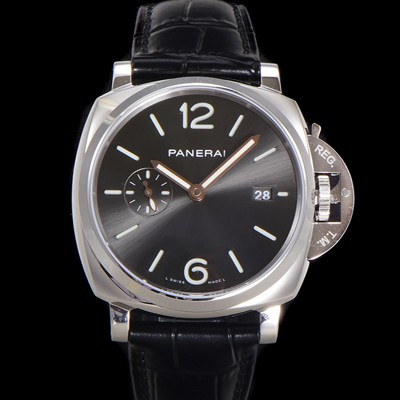 미러급 파네라이 남성용 루미노르 듀 PAM01250 42mm 오토매틱 Cal.P.900 타입 가죽줄 카본 블랙 다이얼 pan5197 Ⅳ