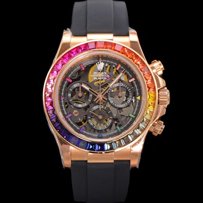 미러급 로렉스남성용 데이토나 40mm 크로노그래프 18k 로즈골드 오토매틱 Cal.4130 무브먼트 스켈레톤 다이얼 rol5381 Ⅳ