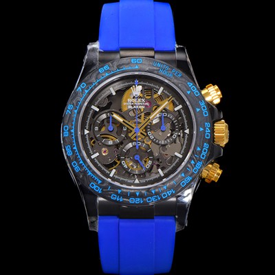 미러급 로렉스남성용 데이토나 카본 베젤 40mm 크로노그래프 오토매틱 Cal.4130 무브먼트 스켈레톤 다이얼 rol5375 Ⅳ