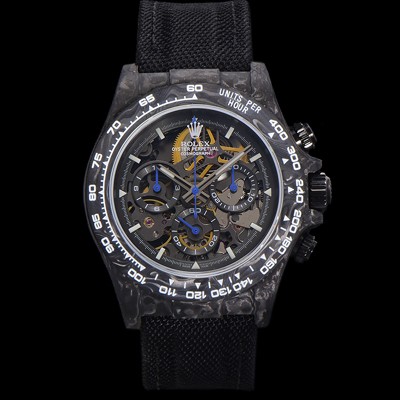 미러급 로렉스남성용 데이토나 포지드카본 40mm 크로노그래프 오토매틱 Cal.4130 무브먼트 스켈레톤 다이얼 rol5372 Ⅳ