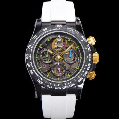 미러급 로렉스남성용 데이토나 카본 베젤 40mm 크로노그래프 오토매틱 Cal.4130 무브먼트 스켈레톤 다이얼 rol5373 Ⅳ