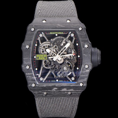 미러급 리차드밀러 남성용 RM035-01 라파 수동/기계식 무브먼트 50mm 카본 나토천가죽 믹스 벤드 스캘래톤 다이얼 ric0237 Ⅳ