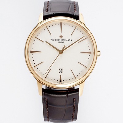 미러급 바쉐론콘스탄틴 남성용 패트리모니 85180/000R-9248 셀프 와인딩 드레스 워치!! 18K 로즈골드 케이스 화이트 다이얼 오토매틱 무브먼트 VAC0215 Ⅳ