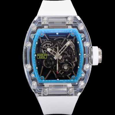 미러급 리차드밀러 남성용 RM035-01 라파 수동/기계식 무브먼트 50mm 우레탄줄 스캘래톤 블랙 다이얼 ric0224 Ⅳ