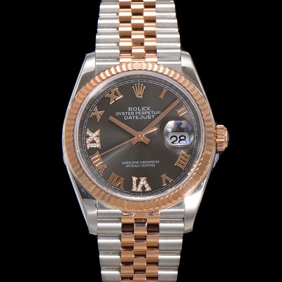 미러급 로렉스 남성용 데이저스트 m126231 18K 로즈골드 로마인덱스 36mm 오토매틱 Cal.3235 무브먼트 그레이 다이얼 rol5362 Ⅳ