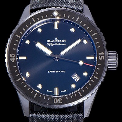 미러급 블랑팡 남성용 하이퀄리티 피프티 패덤스 오토매틱 칼리버 1315타입 43.6미리 미리바티스카프 리얼 세라믹 UP!! 다이버 워치 블랙 다이얼 BLA77847 Ⅳ