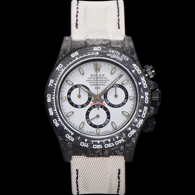 미러급 로렉스 남성용 데이토나 포지드카본 커스텀 40미리 크로노그래프 오토매틱 Cal.4130 무브먼트 화이트 다이얼 ROL79459 Ⅳ