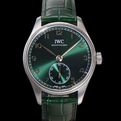 미러급 아이더블유씨 남성용 포르투기즈 IW358310 오토매틱 수정형 82200타입 무브 40.4mm 가죽줄 그린 다이얼  iwc26318 Ⅳ