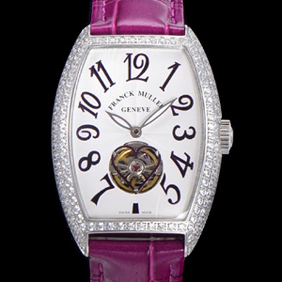 미러급 프랭크뮬러 여성용 상트레 커백스 오토매틱 보석/다이아 케이스 여성용시계 가죽줄 화이트다이얼  fra38654 Ⅳ