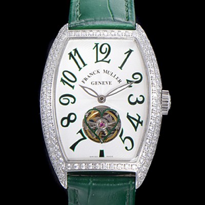 미러급 프랭크뮬러 여성용 상트레 커백스 오토매틱 보석/다이아 케이스 여성용시계 가죽줄 화이트다이얼  fra78049 Ⅳ