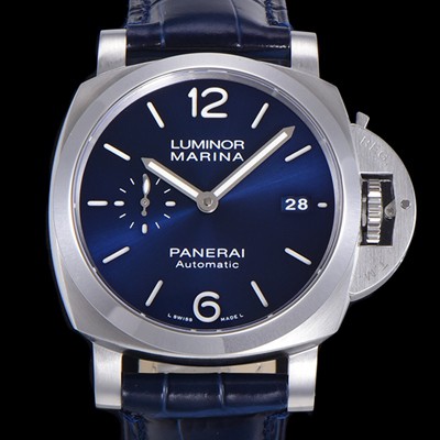미러급 파네라이 남성용 루미노르 마리나 PAM01393 오토매틱 Cal P.9010 타입 42mm 가죽줄 블루 다이얼 pan64208 Ⅳ