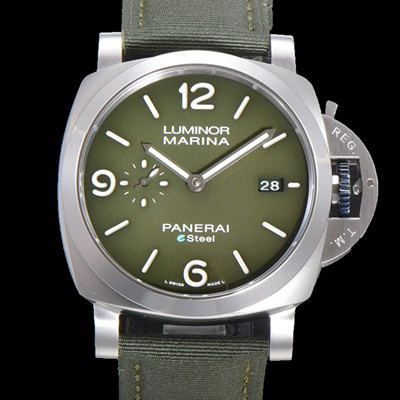 미러급 파네라이 남성용 PAM01356 루미노르 마리나 오토매틱 Cal P.9010 타입 44mm 가죽줄 그린다이얼 pan9239 Ⅳ