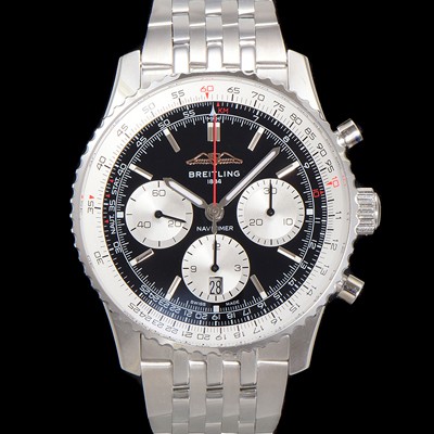 미러급 브라이틀링 남성용 네비타이머 AB0138211B1A1 크로노그래프 ETA7750-2 타입 오토매틱 43mm 메탈줄 블랙 다이얼 bre6007 Ⅳ