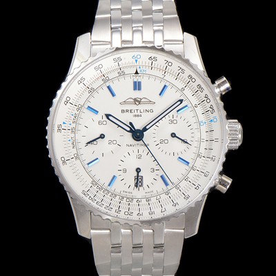 미러급 브라이틀링 남성용 네비타이머 AB0139A71G1A1 크로노그래프 ETA7750-2 타입 오토매틱 43mm 메탈줄 화이트 다이얼 bre6002 Ⅳ