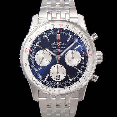 미러급 브라이틀링 남성용 네비타이머 AB0137211C1P1 크로노그래프 ETA7750-2 타입 오토매틱 43mm 메탈줄 블루 다이얼 bre6006 Ⅳ
