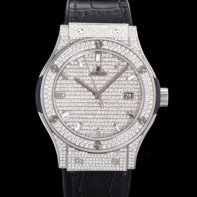 미러급 휴블렛 남성용 클래식 퓨전 565.NX.9010.LR.1704 다이아몬드 셋팅 큐빅/보석 다이얼 42미리 오토매틱 2892 타입 가죽/우레탄 믹스밴드 hub2126 Ⅳ