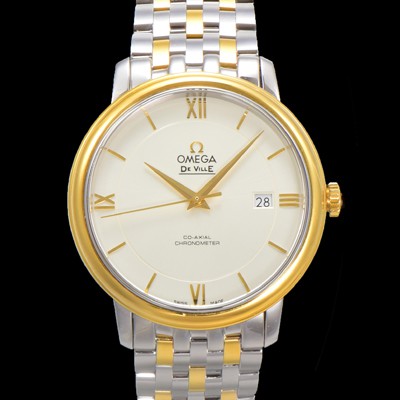 미러급 오메가 남성용 드빌 프레스티지 424.20.37.20.02.001 오토매틱 Cal.8800타입 39.5mm 18K 옐로우골드 메탈줄 화이트 다이얼 omg20201 Ⅳ