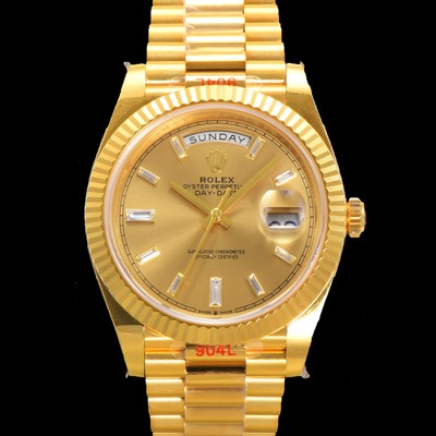 미러급 로렉스 남성용 데이데이트 m228238-0005 18K 옐로우골드 40mm 오토매틱 Cal.3255 타입 샴페인 바게트 다이얼 rol5300 Ⅳ