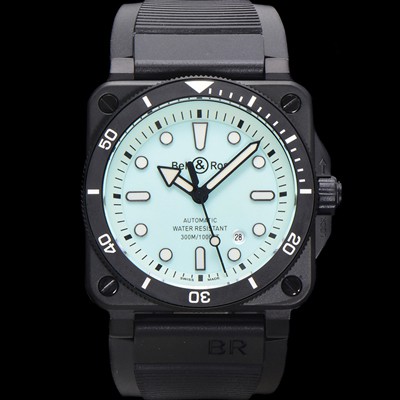 미러급 벨엔로즈 남성용 인스트루먼트03 BR03A-D-LM-CESRB 오토매틱 9015타입 42mm 세라믹 우레탄줄 블루 다이얼 bel4111 Ⅳ