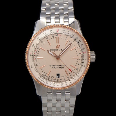 미러급 브라이틀링 남성용 네비타이머 U17325211G1A1 크로노그래프 오토매틱 2824타입 38mm 메탈줄 화이트 다이얼 bre6027 Ⅳ