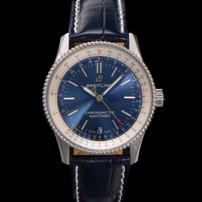 미러급 브라이틀링 남성용 네비타이머 A17325211C1P1 크로노그래프 오토매틱 2824타입 38mm 가죽줄 블루 다이얼 bre6028 Ⅳ