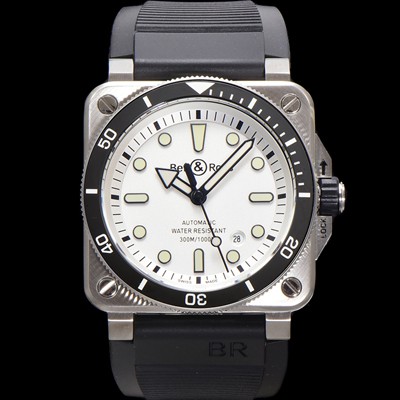 미러급 벨엔로즈 남성용 인스트루먼트03 BR03A-D-WH-STSRB 오토매틱 9015타입 42mm 우레탄줄 화이트 다이얼 bel4112 Ⅳ