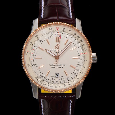 미러급 브라이틀링 남성용 네비타이머 U17326211G1P1 크로노그래프 오토매틱 2824 타입 41mm 가죽줄 화이트 다이얼 bre6043 Ⅳ