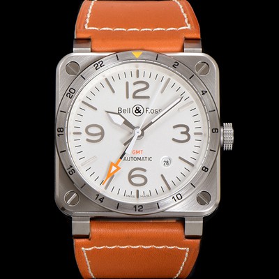 미러급 벨엔로즈 남성용 인스트루먼트03 BR0393-GMT-STSCA 오토매틱 2836타입 42mm 우레탄줄 화이트 다이얼 bel4118 Ⅳ