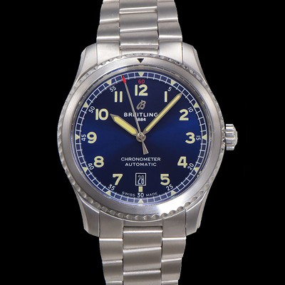 미러급 브라이틀링 남성용 네비타이머 A17314101C1A1 오토매틱 2824 타입 41mm 메탈줄 블루 다이얼 bre6054 Ⅳ