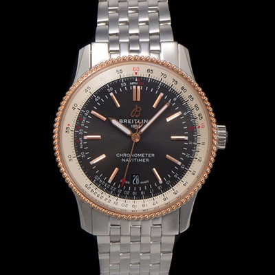 미러급 브라이틀링 남성용 네비타이머 U17326211M1A1 크로노그래프 오토매틱 2824 타입 41mm 메탈줄 그레이 다이얼 bre6035 Ⅳ