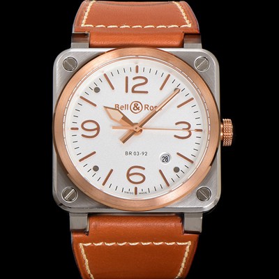 미러급 벨엔로즈 남성용 인스트루먼트03 BR03A-WH-STPGSC 오토매틱 9015타입 42mm 우레탄줄 화이트 다이얼 bel4119 Ⅳ