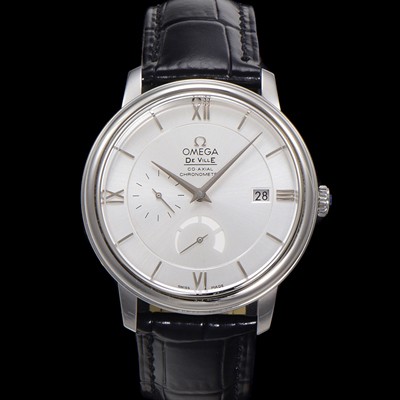 미러급 오메가 남성용 드빌 424.13.40.21.02.001 프레스티지 코-액시얼 39.5mm 오토매틱 Cal.2627 타입 실버 다이얼 omg0163 Ⅳ