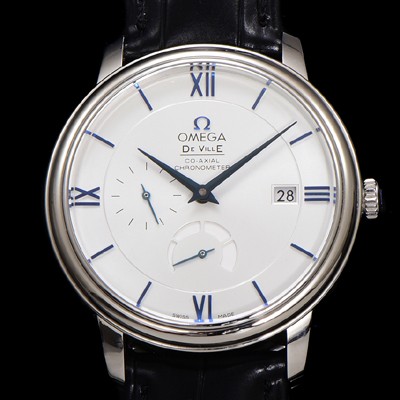 미러급 오메가 남성용 드빌 424.53.40.21.04.001 프레스티지 코-액시얼 39.5mm 오토매틱 Cal.2627 타입 화이트 다이얼 omg0173 Ⅳ