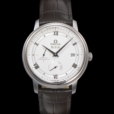 미러급 오메가 남성용 드빌 424.13.40.21.02.004 프레스티지 코-액시얼 39.5mm 오토매틱 Cal.2627 타입 빈티지 실버 실크 다이얼 omg0166 Ⅳ