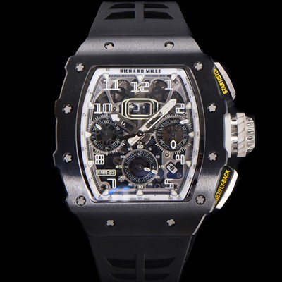 미러급 리차드밀레 남성용 RM11-03 티타늄 케이스/블랙 PVD코딩 베젤 크로노그래프 50mm 오토매틱 무브먼트 스켈레톤 다이얼 ric0256 Ⅳ