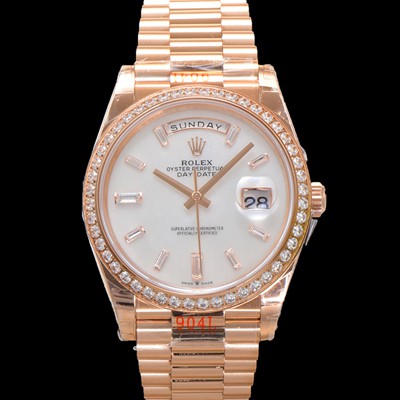 미러급 로렉스 남성용 New 데이데이트 m228345rbr-0026 무게187g 프레지던트 18K 로즈골드 40mm 오토매틱 Cal.2836-2 타입 다이아몬드/마더 오브펄 다이얼 rol5402 Ⅳ