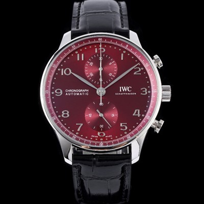 미러급 아이더블유씨 남성용 신상품 / 포르투기즈 IW371616 크로노그래프 오토매틱 Cal.69355 타입 41미리 가죽줄 레드 다이얼 iwc4092 Ⅳ