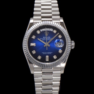 미러급 로렉스 남성용 New 데이데이트 m128239-0023 무게173g 프레지던트 36mm 오토매틱 Cal.2836-2 타입 다이아몬드 블루 옴브레 다이얼 rol5413 Ⅳ