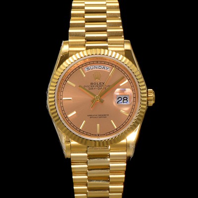 미러급 로렉스 남성용 New 데이데이트 m128238-0045 무게173g 18K 옐로우골드 프레지던트 36mm 오토매틱 Cal.2836-2 타입 샴페인 다이얼 rol5407 Ⅳ