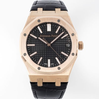 미러급 오데마피게 남성용 로얄오크 셀프와인딩 15510OR.OO.D002CR.02 18K 로즈골드 41mm 오토매틱 Cal.4302 무브먼트 블랙 와플 다이얼 aud6550 Ⅳ