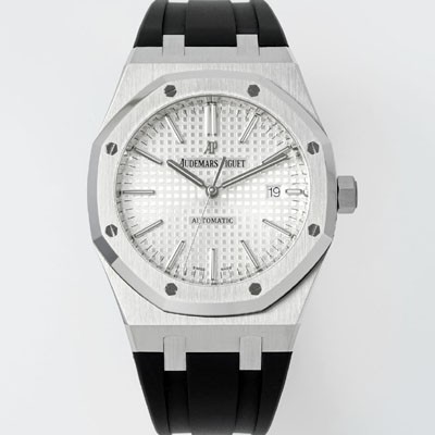 미러급 오데마피게 남성용 15400ST.OO.1220ST.02 로얄오크 41mm 오토매틱 Cal.3120무브먼트 실버 와플 다이얼 aud6530 Ⅳ