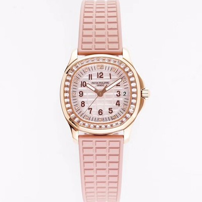 미러급 파텍필립 여성용 아쿠아넛 5072R-001 마더 오브 펄 18k 로즈골드 35.6mm 오토매틱 Cal.324 타입 투톤 베이지 다이얼 pat2234 Ⅳ