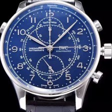 미러급 아이더블유씨 남성용 포루투기즈 크로노그래프 블루 다이얼 오토매틱 무브먼트 IWC0205 Ⅳ