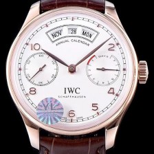 미러급 아이더블유씨 남성용 포르투기즈 애뉴얼 캘런더 로즈골드 IW503504 화이트 다이얼 IWC0204 Ⅳ