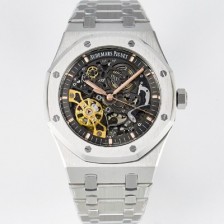 미러급 오데마피게 남성용 하이엔드 로얄오크 15407ST.OO.1220ST.01 더블 밸런스 휠 오픈워크 41mm 오토매틱 Cal.3132무브먼트 스켈레톤 다이얼 AUD0211 Ⅳ