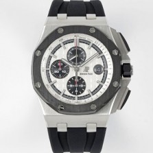 미러급 오데마피게 남성용 NEW MOVT UP!! 로얄오크 오프쇼어 26400SO.OO.A002CA.01 블랙 세라믹 베젤 크로노그래프 화이트 와플 다이얼 오토매틱 무브먼트 AUD0203 Ⅳ