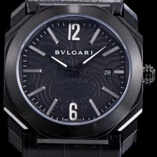 미러급 불가리 남성용 옥토 베스트에디션 올 블랙 마오리 타투 패턴 다이얼 오토매틱 무브먼트 BVL4306 Ⅳ