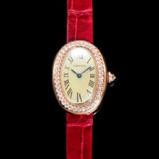 미러급 까르띠에 여성용 베누아 WJBA0031 18K로즈골드 실버 다이얼 악어가죽줄 쿼츠 무브먼트 car69353 Ⅳ